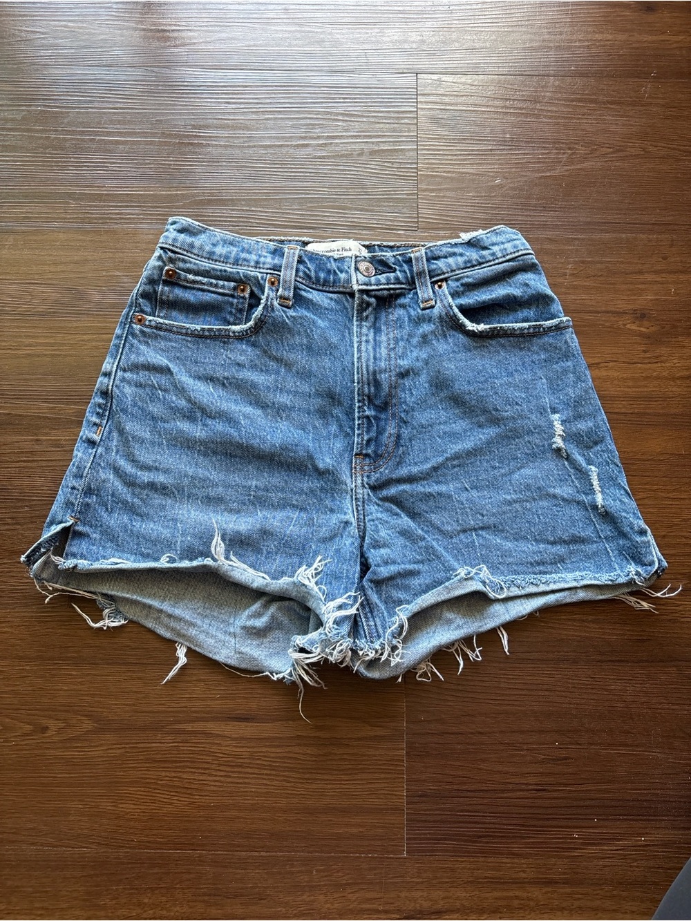 Abercrombie & Fitch Distressed Blue Denim Cutoff Shorts